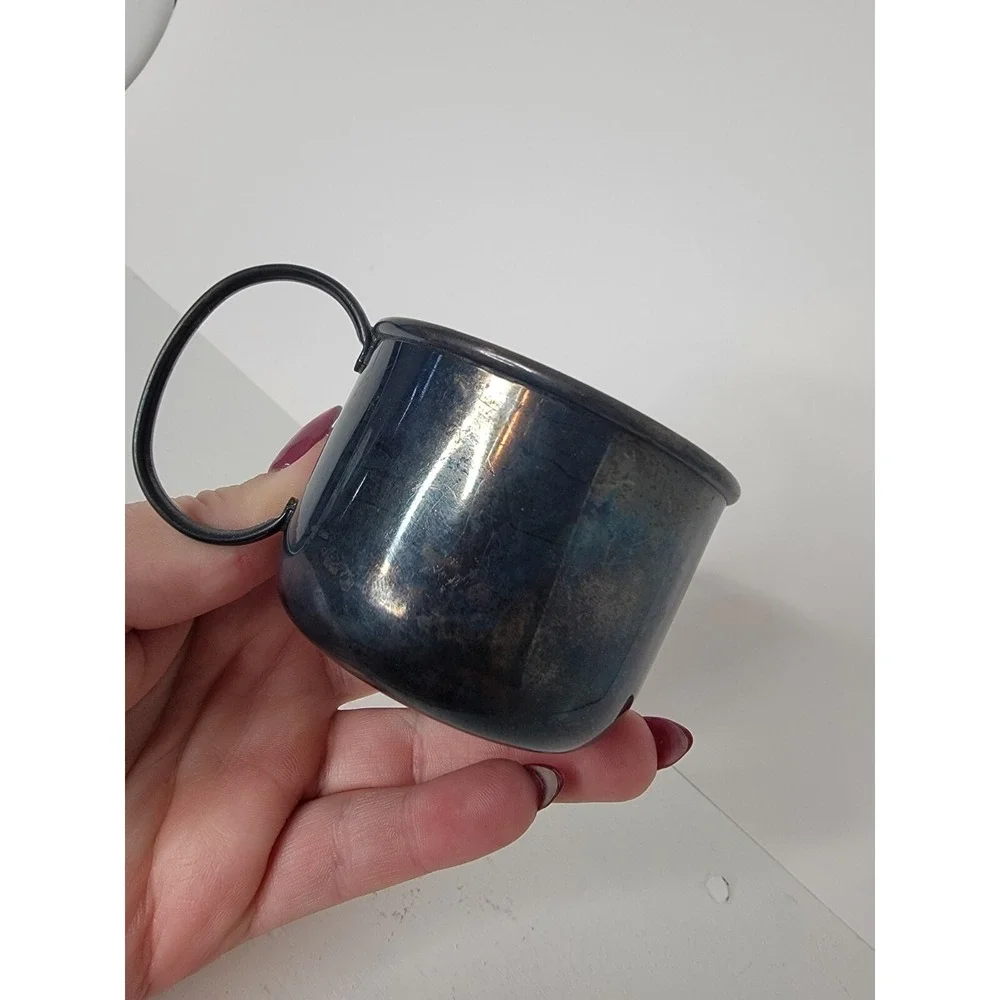 Antique Puritan Plate  S.P.  COPPER 1828, Engraved Baby Cup Heavy Tarnish